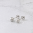 Topos Bola 0.8gr / 6mm Diamantada Oro Blanco 18K
