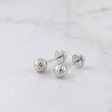 Topos Bola 0.8gr / 6mm Diamantada Oro Blanco 18K