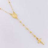 Rosario Virgen Milagrosa Cruz Cristo 3.95g / 55cm / 2.25mm Oro Amarillo 18K