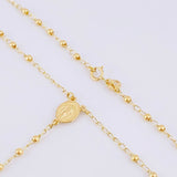 Rosario Virgen Milagrosa Cruz Cristo 3.95g / 55cm / 2.25mm Oro Amarillo 18K
