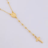 Rosario Virgen Milagrosa Cruz Lisa 3.85g / 55cm / 2.25mm Oro Amarillo 18K