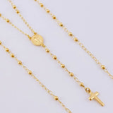 Rosario Virgen Milagrosa Cruz Lisa 4g / 55cm / 2.25mm Oro Amarillo 18K