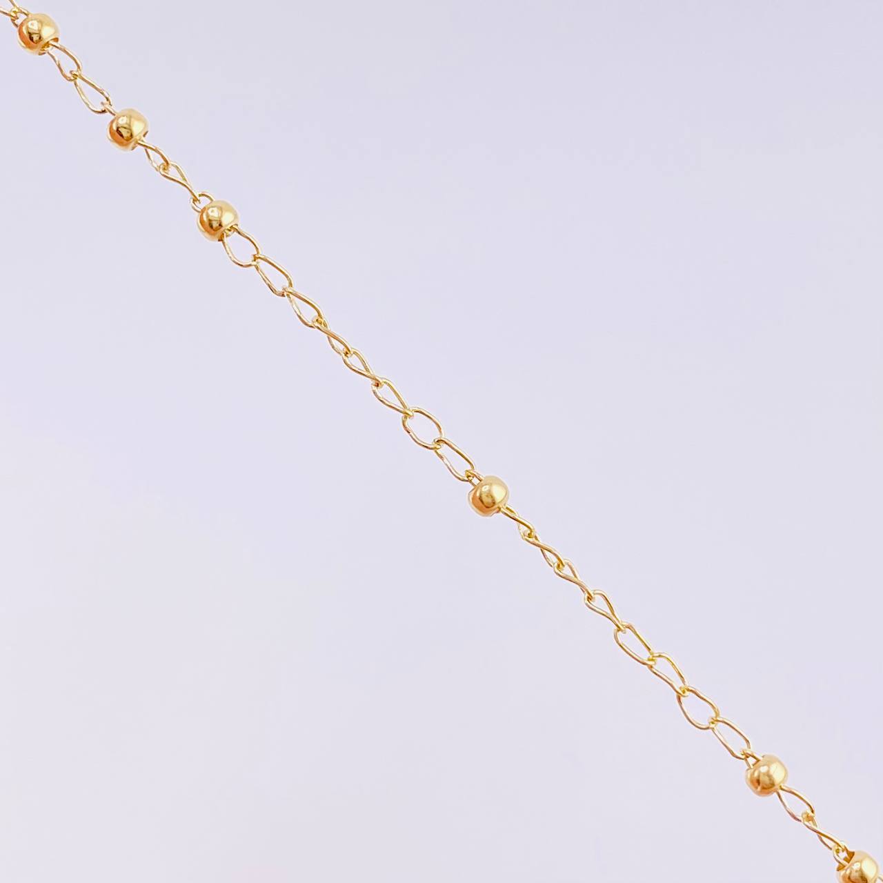 Rosario Virgen Milagrosa Cruz Lisa 3.85g / 55cm / 2.25mm Oro Amarillo 18K