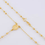 Rosario Virgen Milagrosa Cruz Lisa 3.9g / 55cm / 2.25mm Oro Amarillo 18K