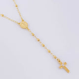 Rosario Virgen Milagrosa Cruz Malla 4.05g / 55cm / 2.25mm Oro Amarillo 18K