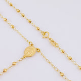 Rosario Virgen Milagrosa Cruz Malla 4.05g / 55cm / 2.25mm Oro Amarillo 18K
