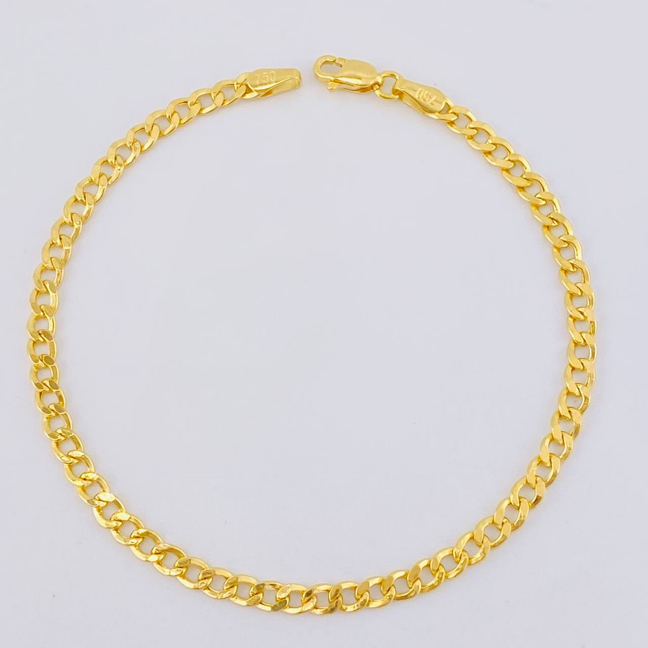 Pulso Cubano 2.6g / 17.7cm / 3,3mm Oro Amarillo 18K +3