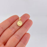 Dije Letra O Doble Textura 0.6g / 1.7cm Oro Amarillo 18K