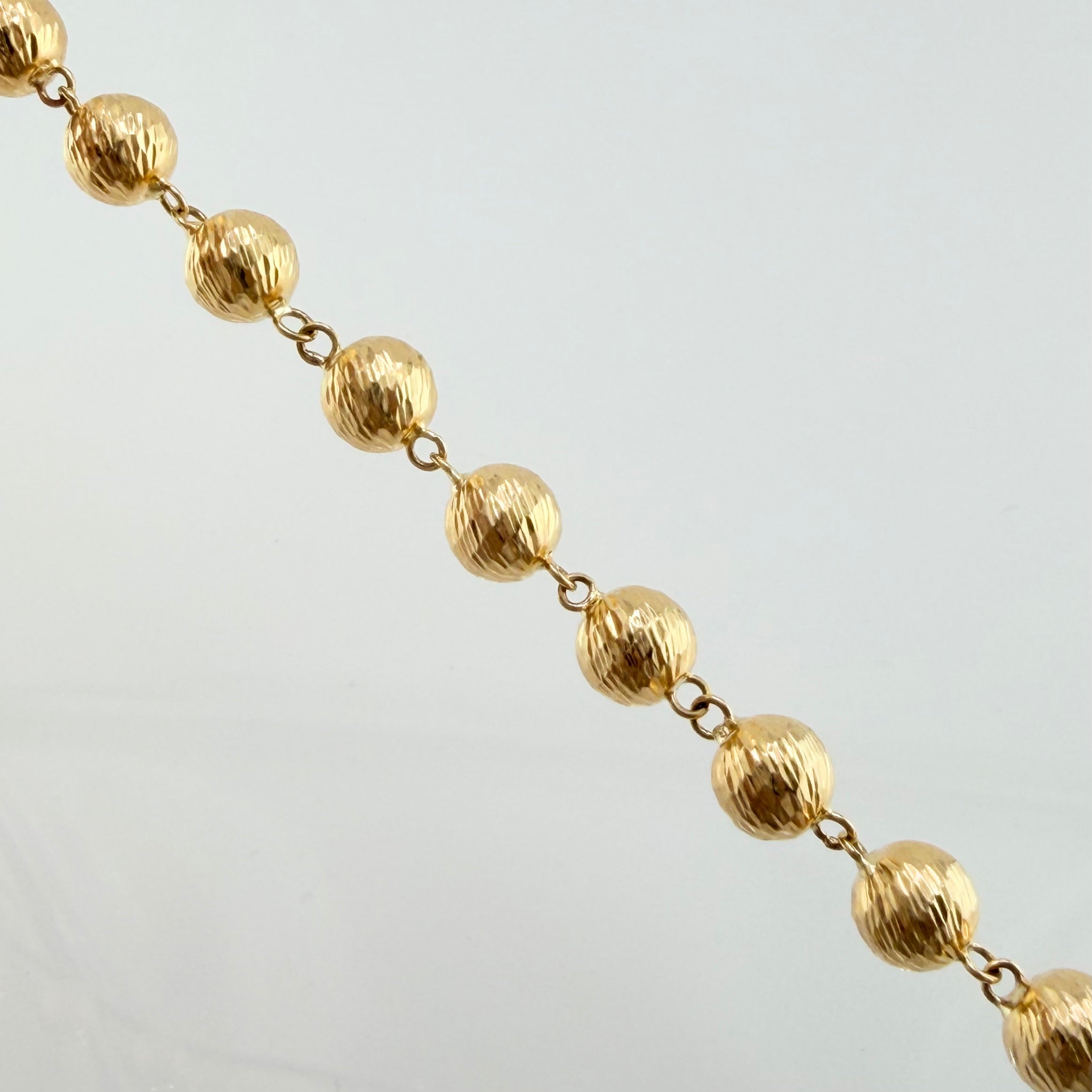 Rosario Cruz Cristo Virgen Milagrosa 53.45gr / 75cm / 8mm Oro Amarillo 18K *