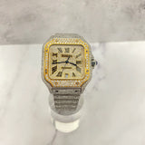 Reloj Cartier Santos Yellowstone 41mm Diamantes Acero y Oro Aftermarket Ω