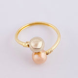 Anillo Tu Y Yo 1.65 g / T7 1/2 Tres Oros 18K