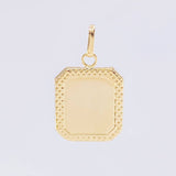 Dije Placa Marco Bordeado 0.65 g / 2.3 cm Oro Amarillo 18K
