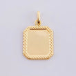 Dije Placa Marco Bordeado 0.65 g / 2.3 cm Oro Amarillo 18K