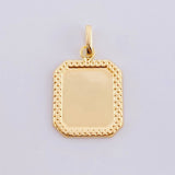Dije Placa Marco Bordeado 0.65 g / 2.3 cm Oro Amarillo 18K