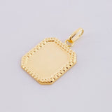 Dije Placa Marco Bordeado 0.75 g / 2.3 cm Oro Amarillo 18K
