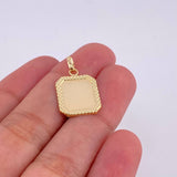 Dije Placa Marco Bordeado 0.65 g / 2.3 cm Oro Amarillo 18K