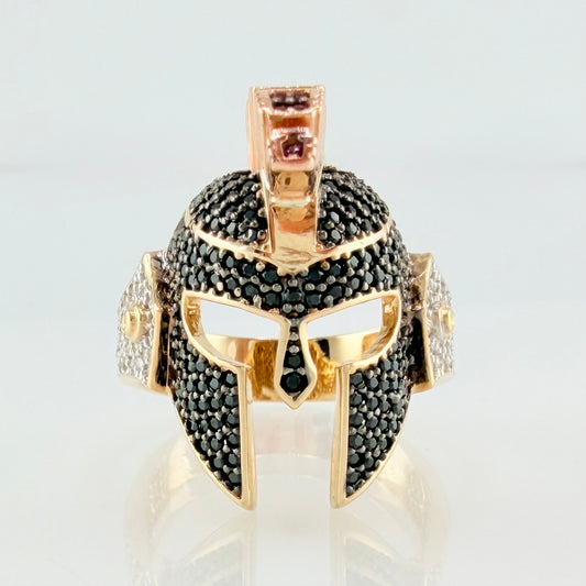 Anillo Casco de Gladiador 9.5gr / T10 1/2 / Dos Oros Amarillo Rosa 18K