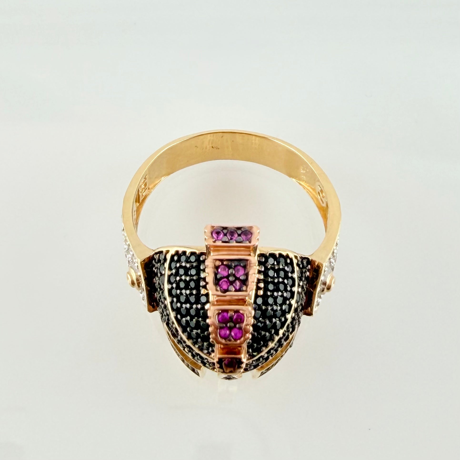 Anillo Casco de Gladiador 9.5gr / T10 1/2 / Dos Oros Amarillo Rosa 18K