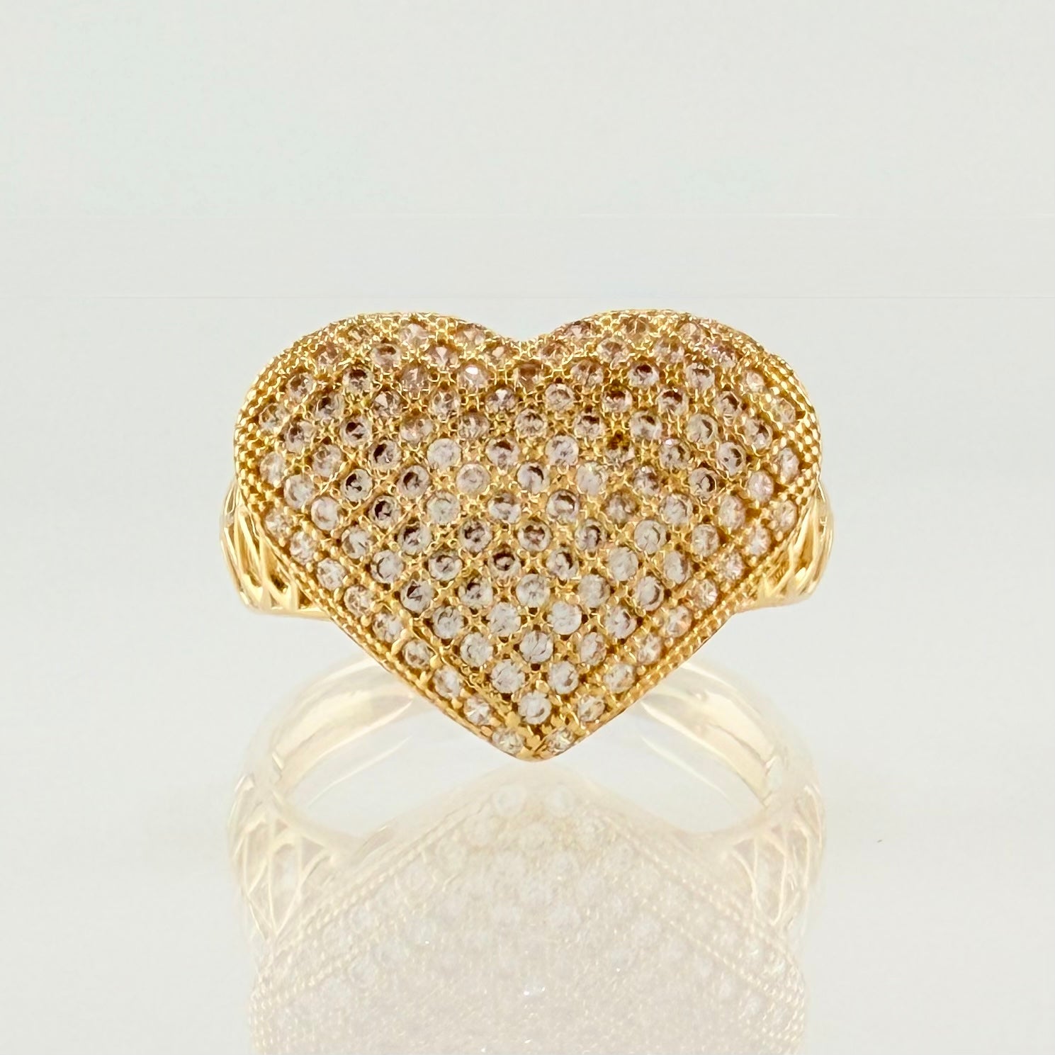 Anillo Corazón Tupido 3.7gr / T7 / Oro Amarillo 18K