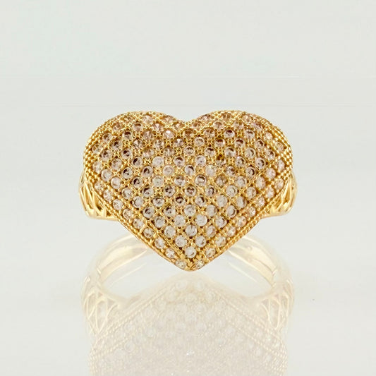 Anillo Corazón Tupido 3.7gr / T7 / Oro Amarillo 18K