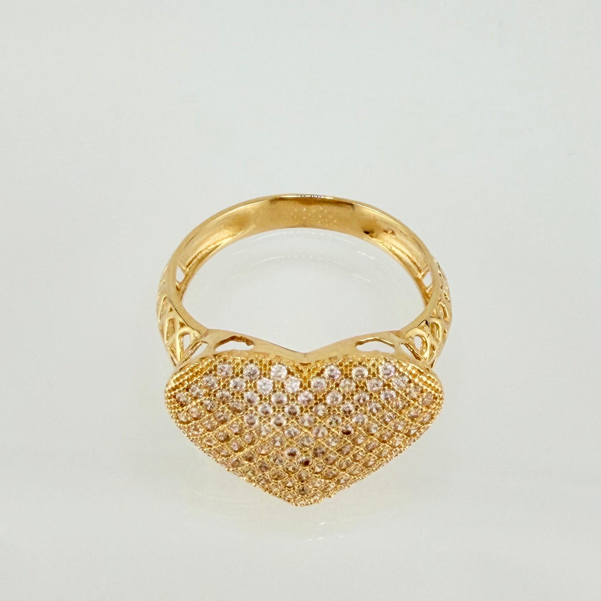 Anillo Corazón Tupido 3.7gr / T7 / Oro Amarillo 18K
