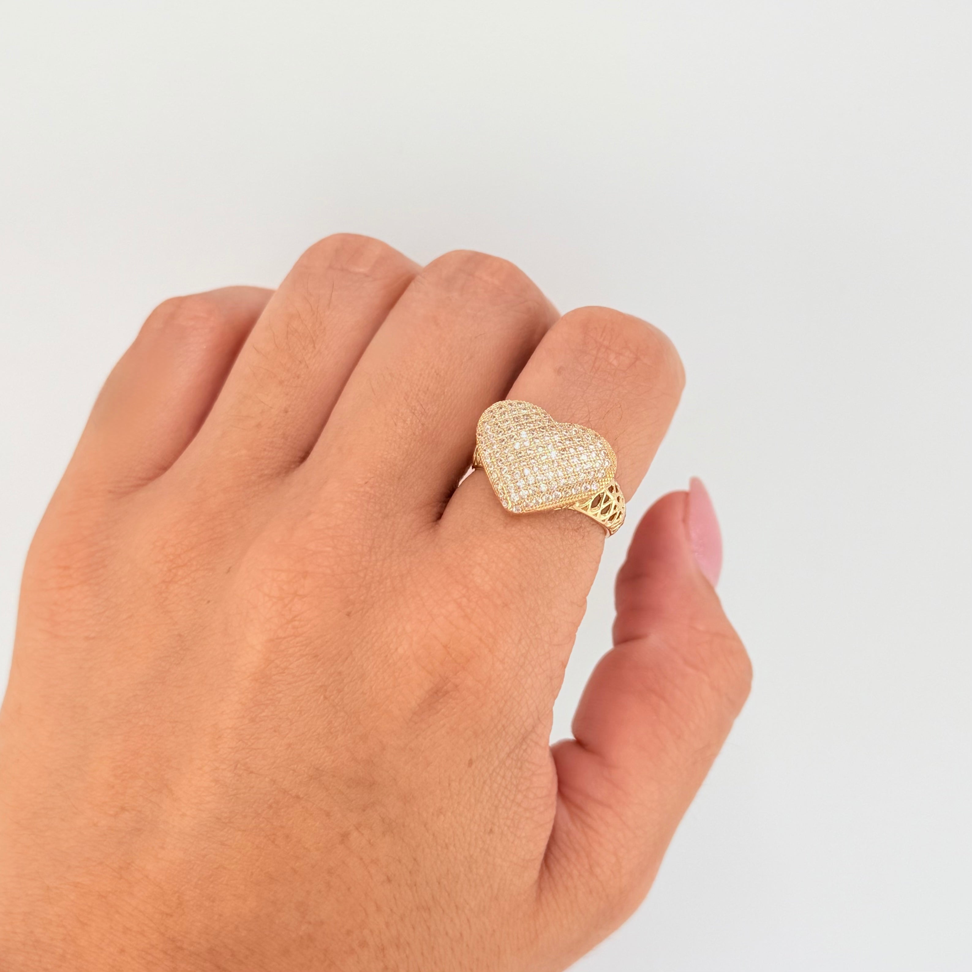 Anillo Corazón Tupido 3.7gr / T7 / Oro Amarillo 18K