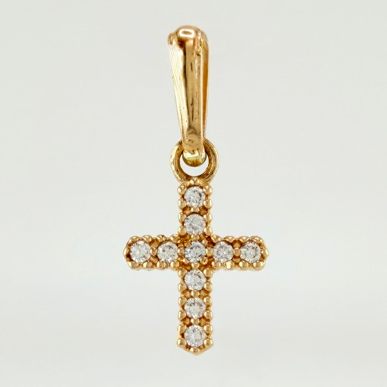 Dije Cruz Doble Faz 0.95gr / 1.9cm / Oro Amarillo 18K *