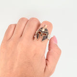 Anillo Casco de Gladiador 9.5gr / T10 1/2 / Dos Oros Amarillo Rosa 18K