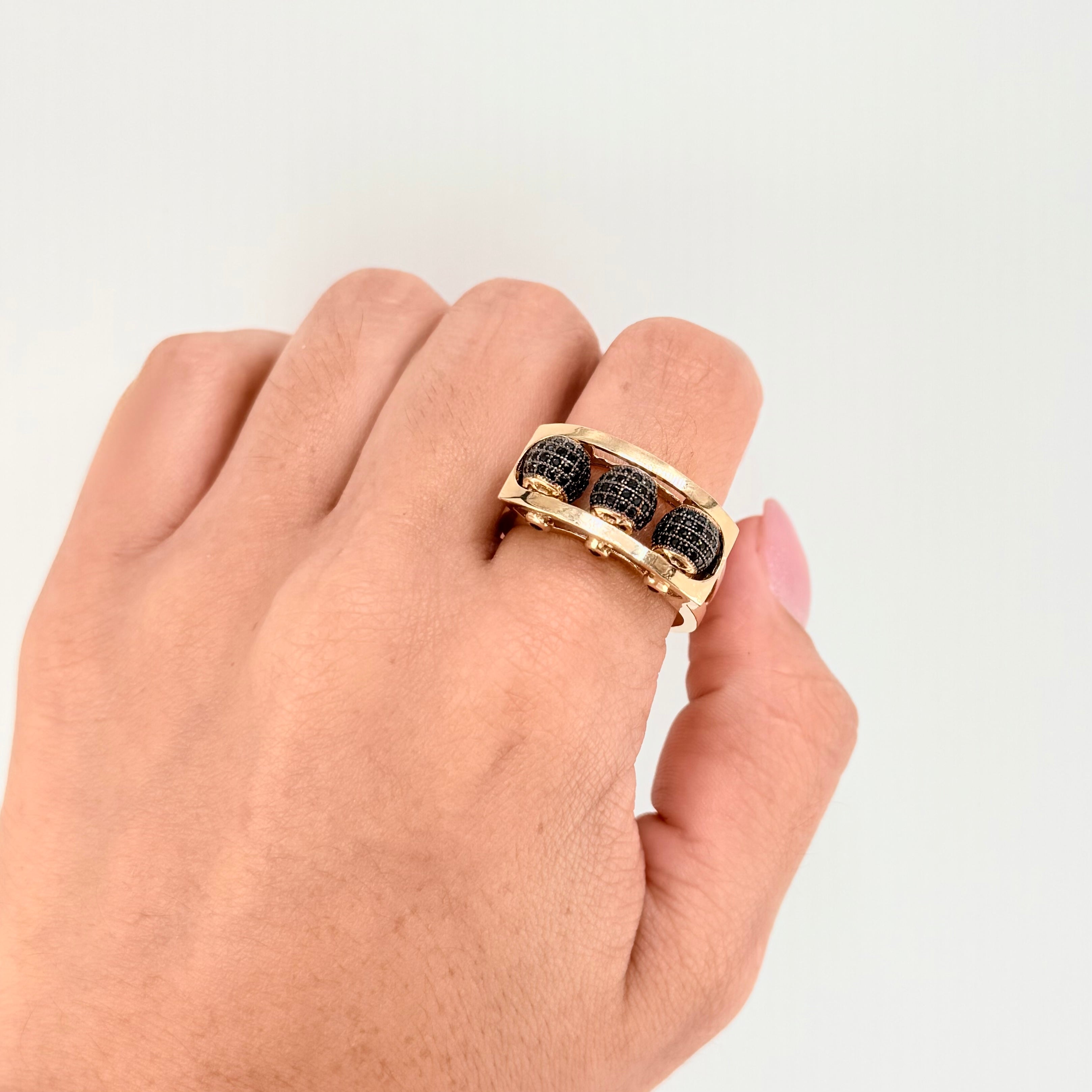 Anillo Bolas De Fuego 9.05gr / T11 1/4 / Oro Amarillo 18K