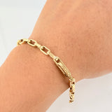 Pulso Rustico 6.85gr / 21.5cm / 4.5mm Oro Amarillo 18K *