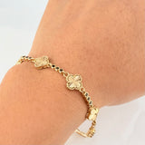 Pulso Trebol Dorado 9.3gr / 18cm / 9.3mm Oro Amarillo Nac.Esp. 18K *