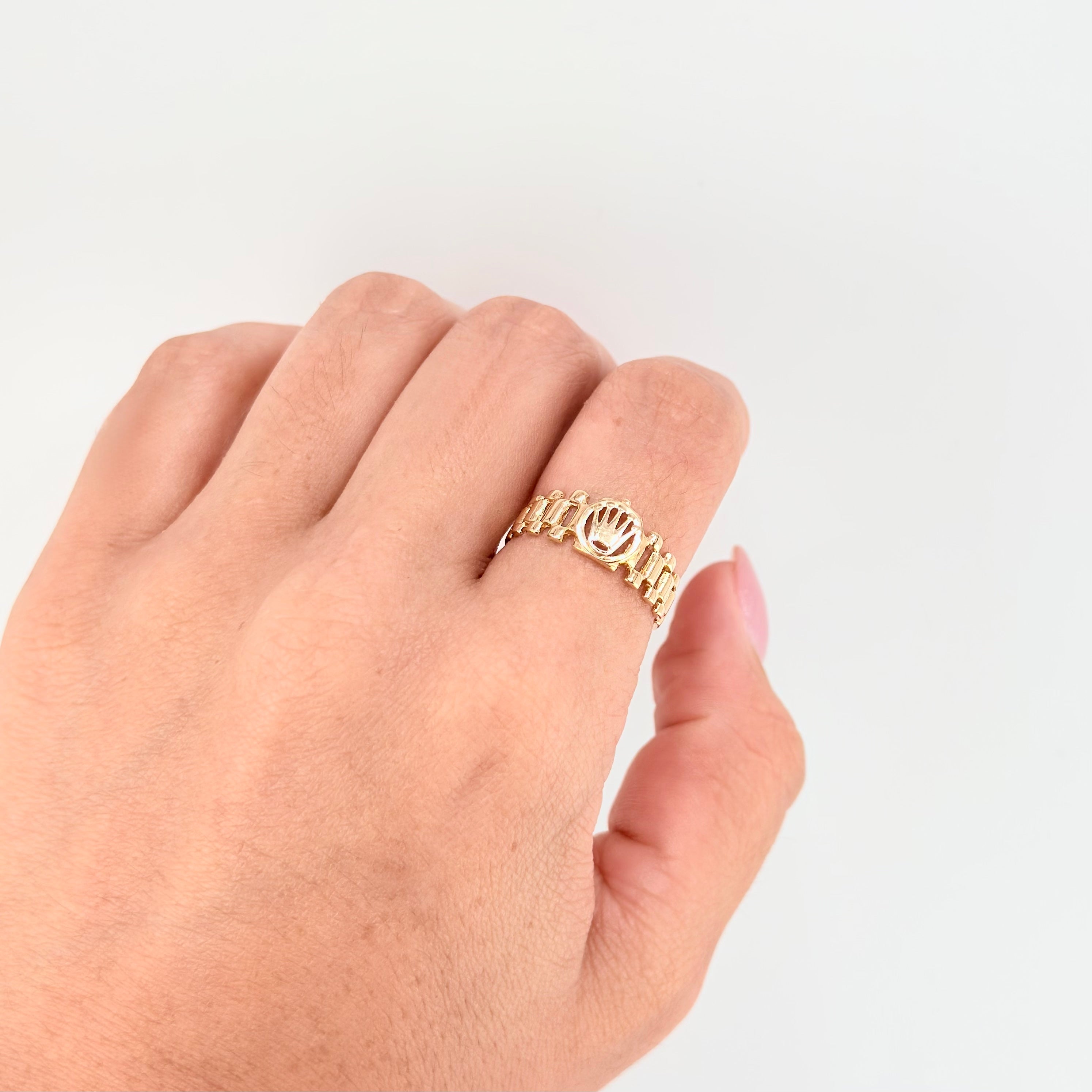 Anillo Correa Corona 2.35gr / T6 1/2 / Oro Amarillo 18K *