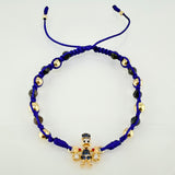 Pulsera Azul Herraje Pato Bolsa Dinero 2.65gr / 5mm-3mm Oro Amarillo 18K *