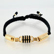 Pulsera Negra Herraje Retazo Rustico 1.95gr / 3mm Oro Amarillo 18K *