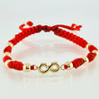 Pulsera Roja Herraje Infinito 1.06gr / 4mm-3mm Oro Amarillo 18K *