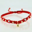 Pulsera Roja Dije Corazon 1.4gr / 4mm-3mm Tres Oros 18K *