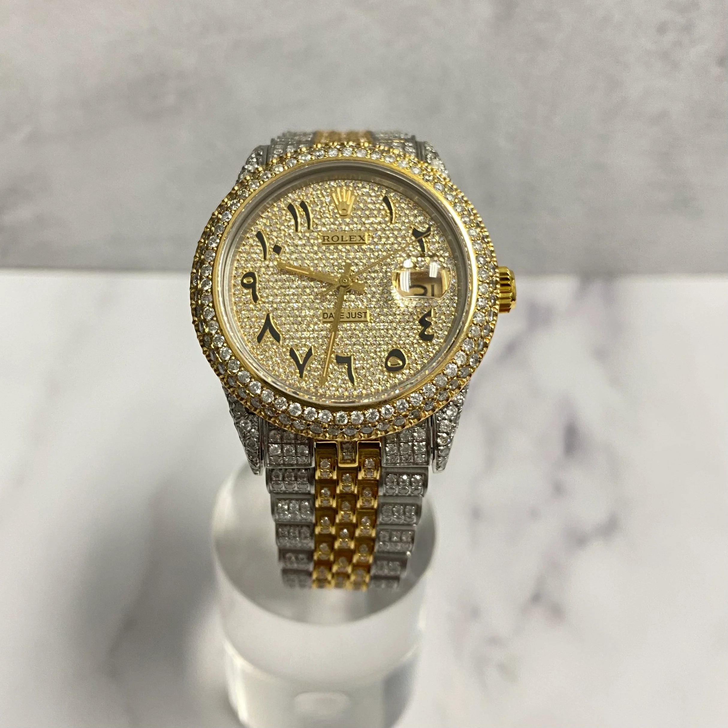 Reloj Rolex Datejust Arabic Numeral 36mm Diamantes Acero y Oro Aftermarket Ω