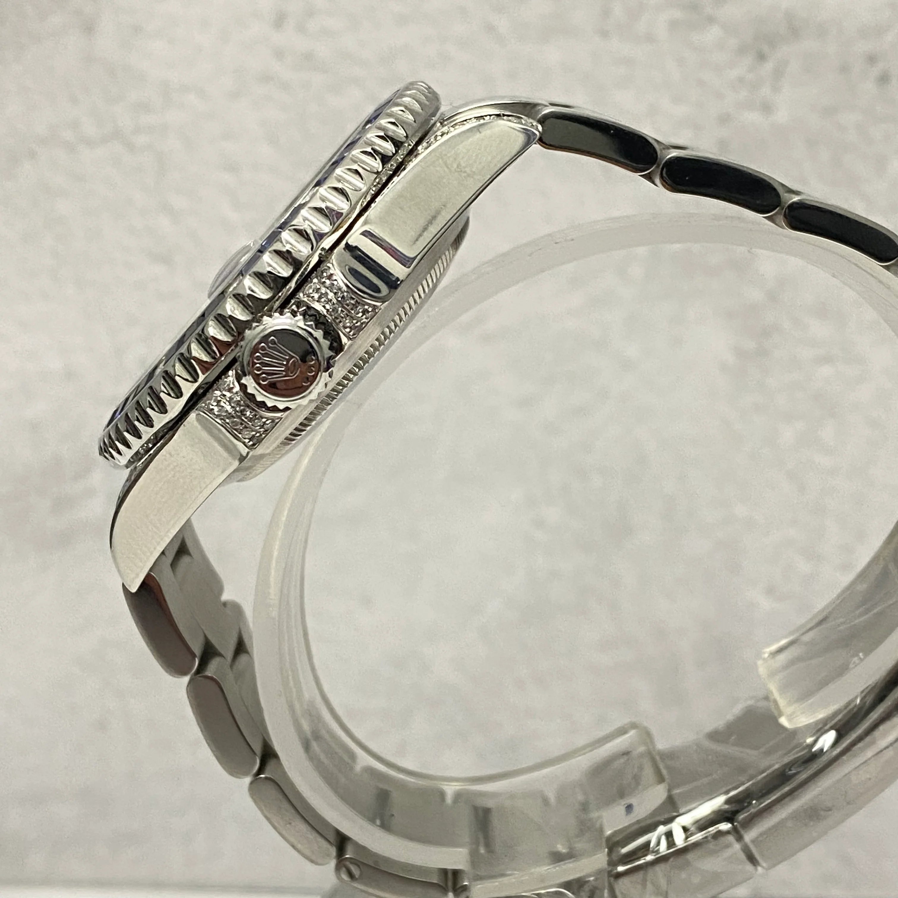 Reloj Rolex Submariner Blue 40mm Diamantes y Zafiros Acero Inoxidable Aftermarket Ω