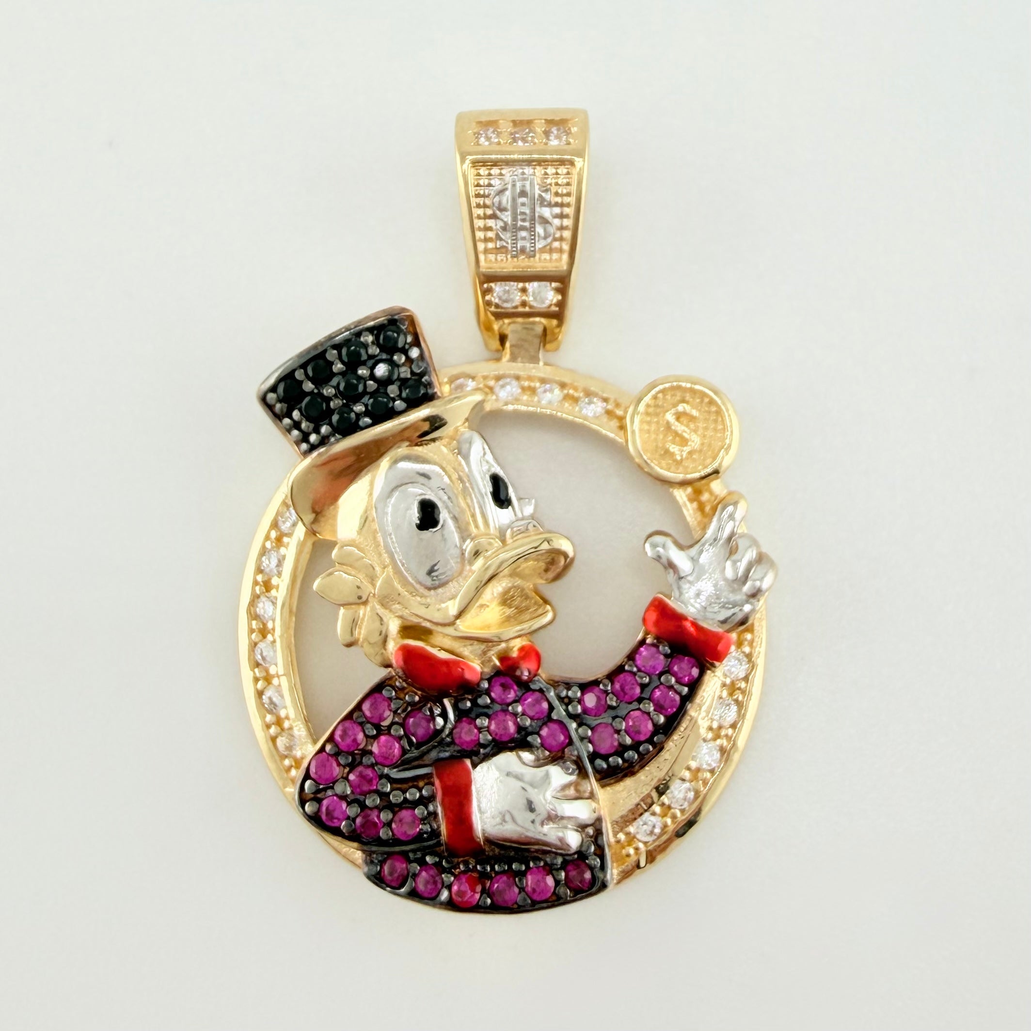 Dije Pato Inspirado 4.75gr / 2.8cm / Dos Oros Amarillo Blanco 18K *