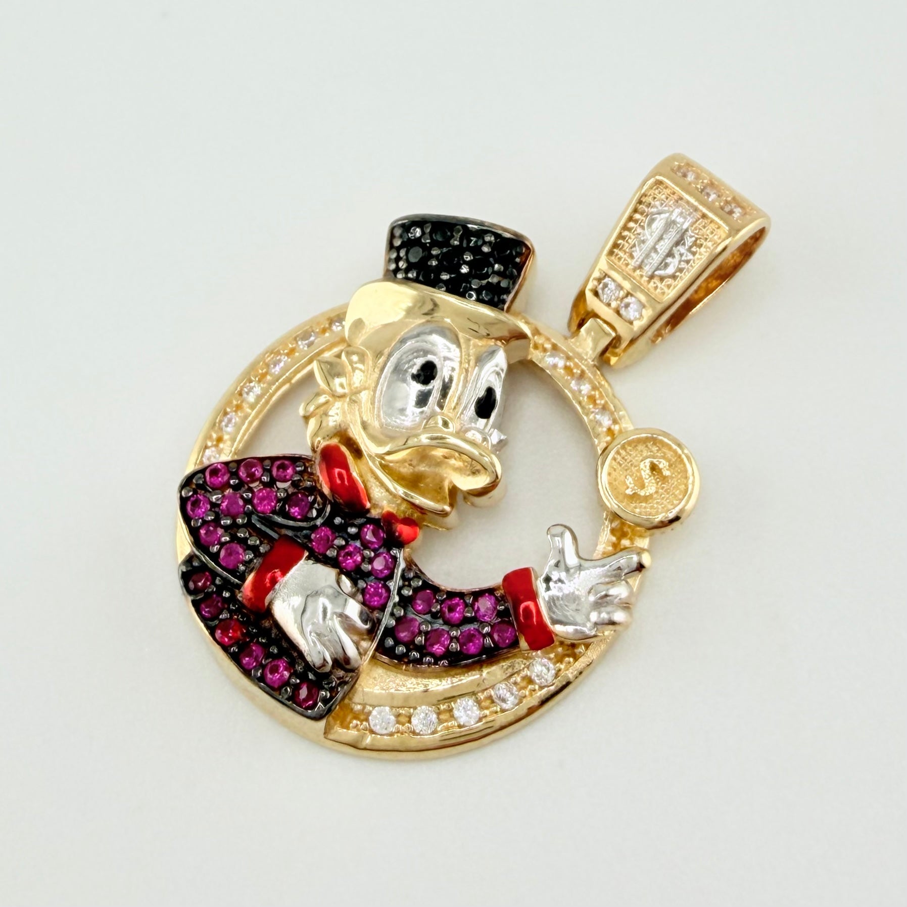 Dije Pato Inspirado 4.75gr / 2.8cm / Dos Oros Amarillo Blanco 18K *