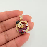 Dije Pato Inspirado 4.75gr / 2.8cm / Dos Oros Amarillo Blanco 18K *