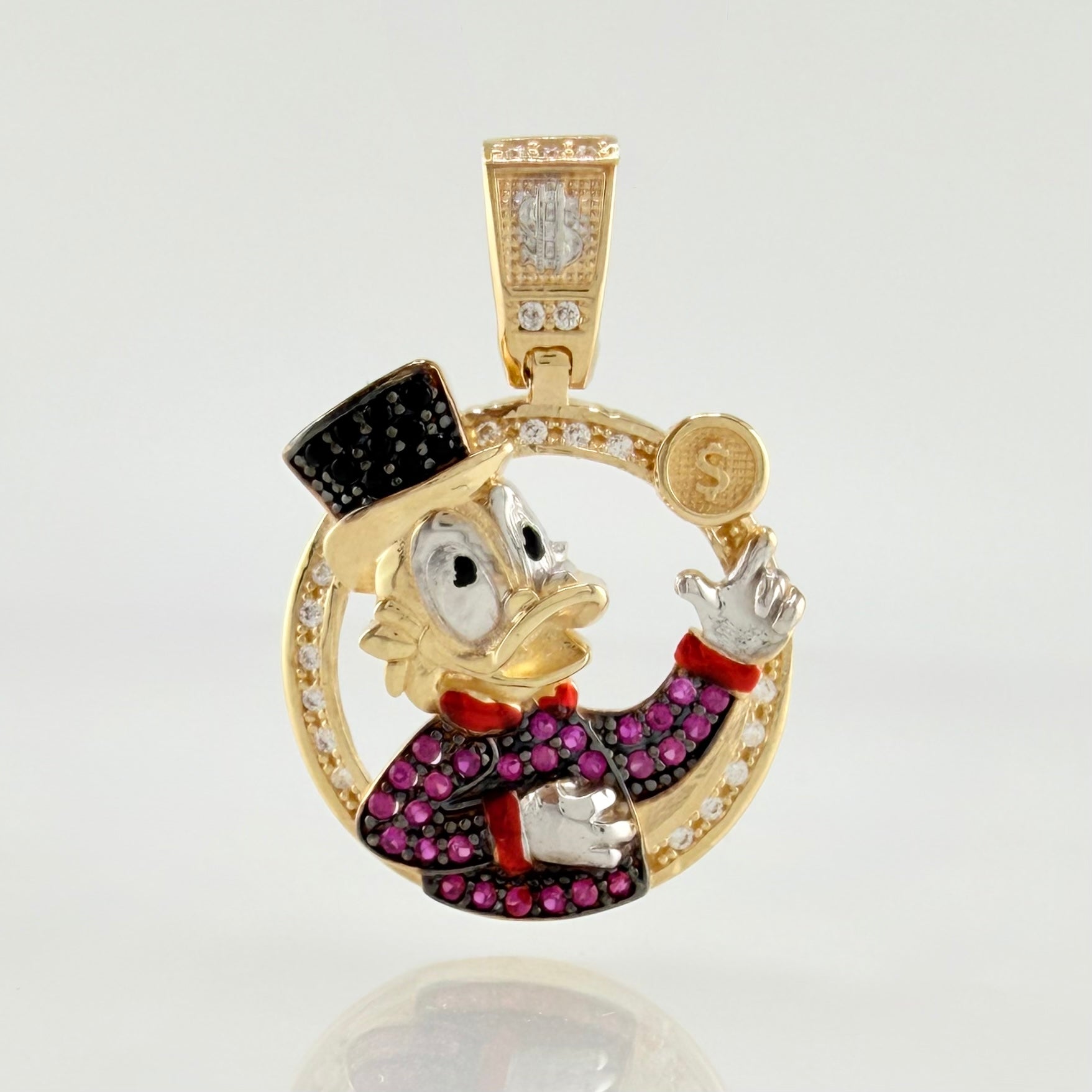 Dije Pato Inspirado 4.75gr / 2.8cm / Dos Oros Amarillo Blanco 18K *