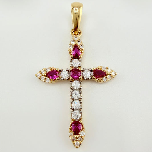 Dije Cruz Tupida 2.1gr / 3.4cm / Oro Amarillo 18K *