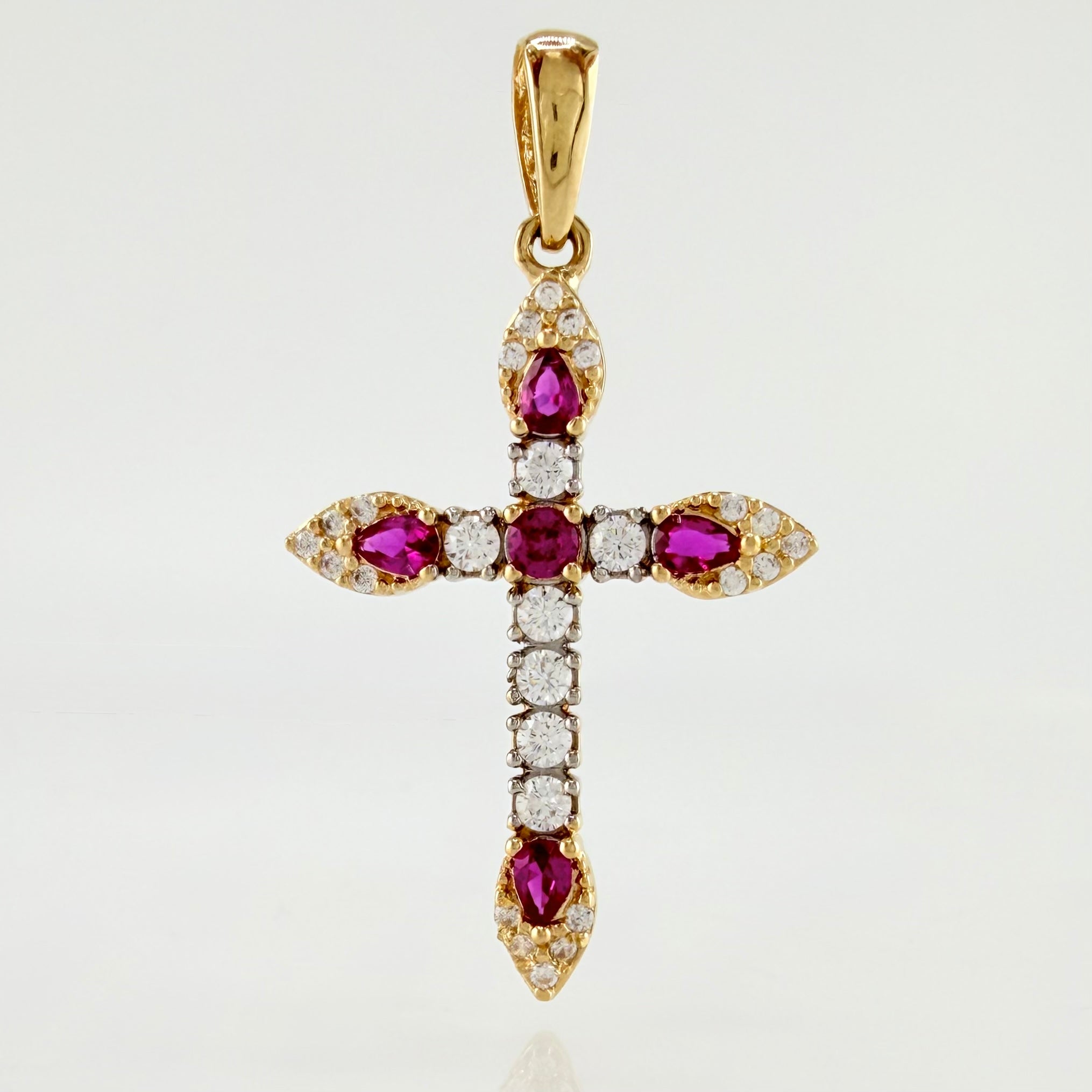 Dije Cruz Tupida 2.1gr / 3.4cm / Oro Amarillo 18K *