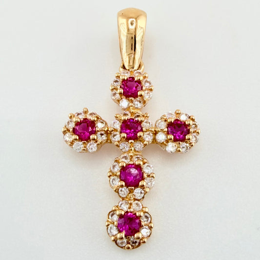 Dije Cruz Tupida 2.25gr / 2.8cm / Oro Amarillo 18K *