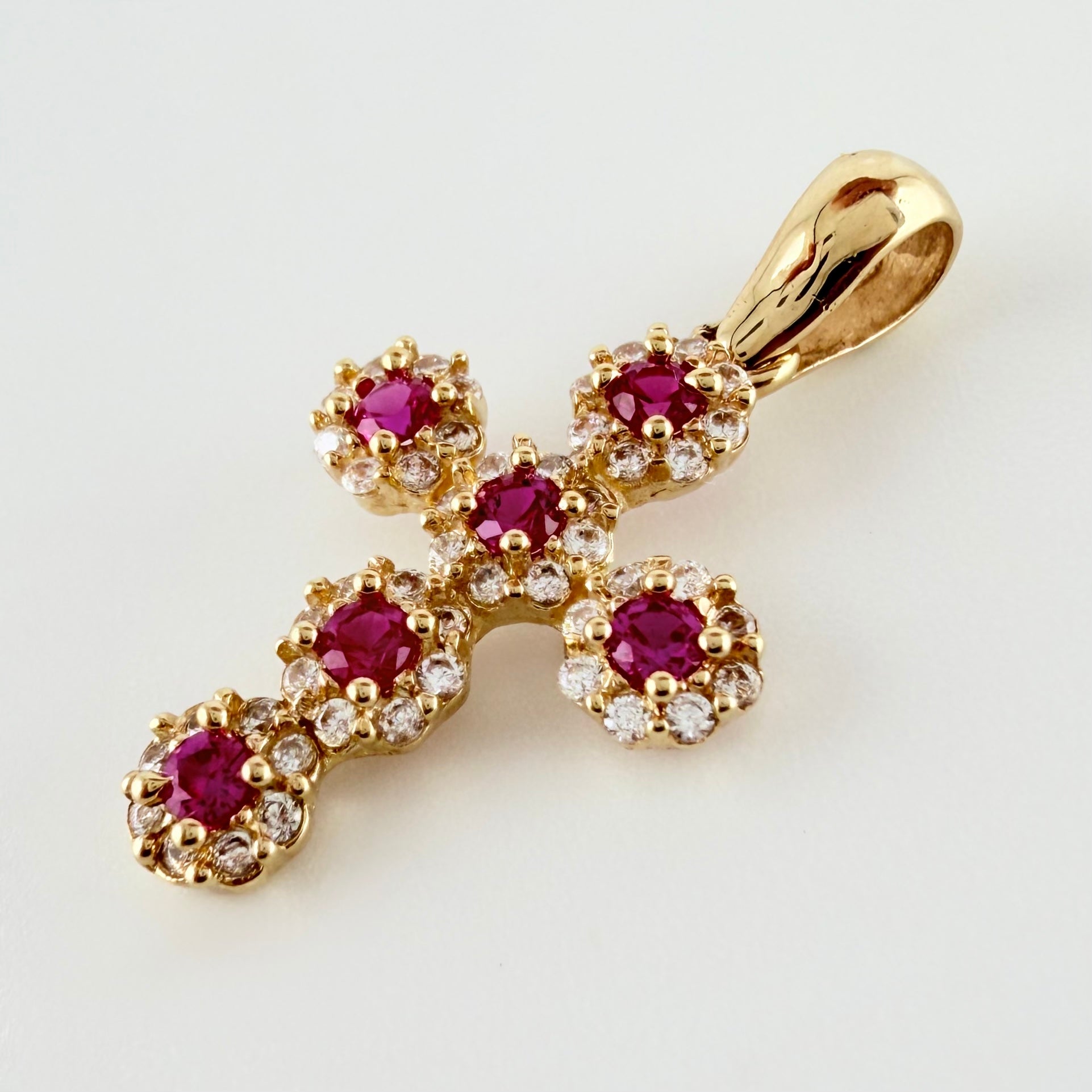 Dije Cruz Tupida 1.5gr / 2.4cm / Oro Amarillo 18K *