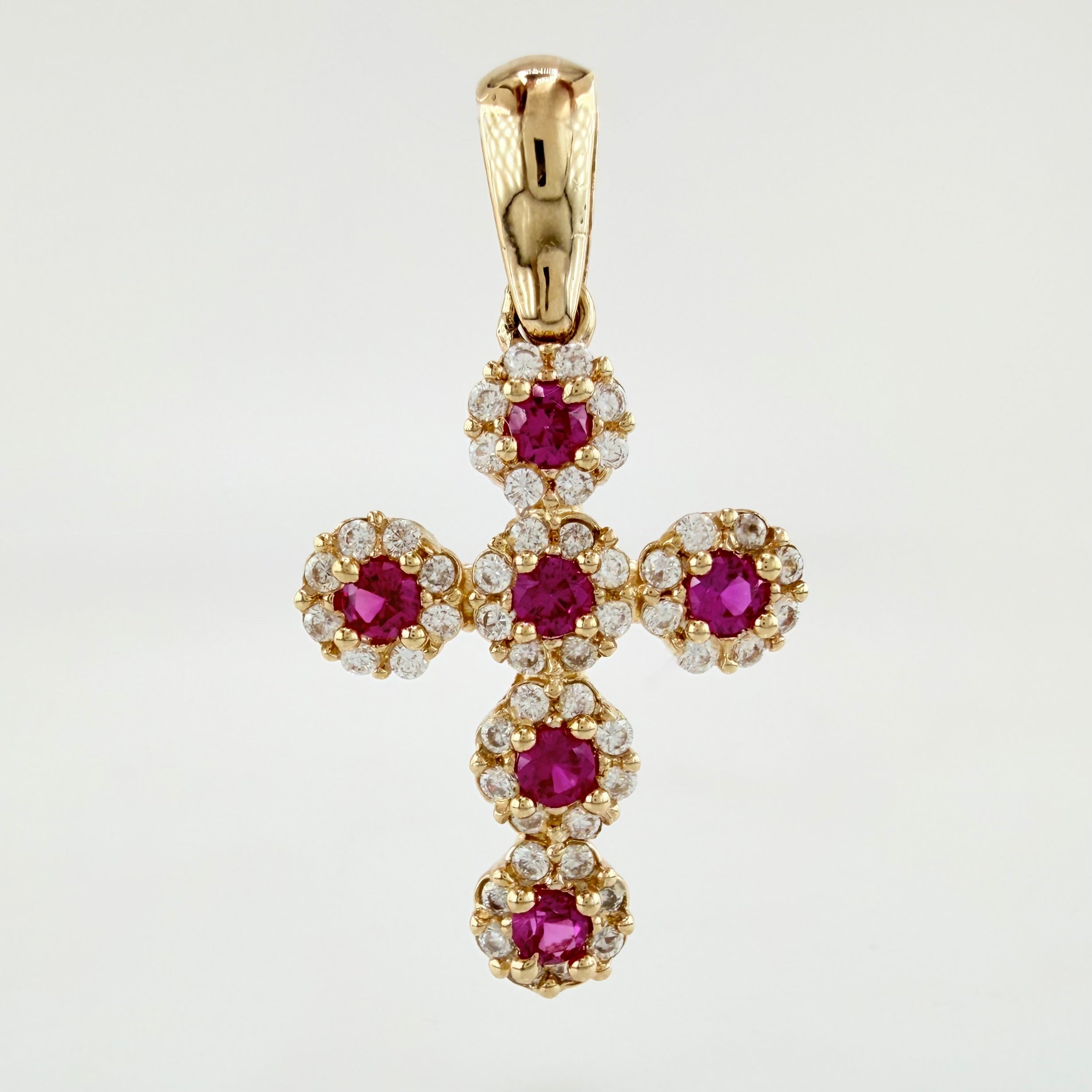 Dije Cruz Tupida 1.5gr / 2.4cm / Oro Amarillo 18K *