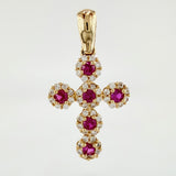 Dije Cruz Tupida 1.5gr / 2.4cm / Oro Amarillo 18K *