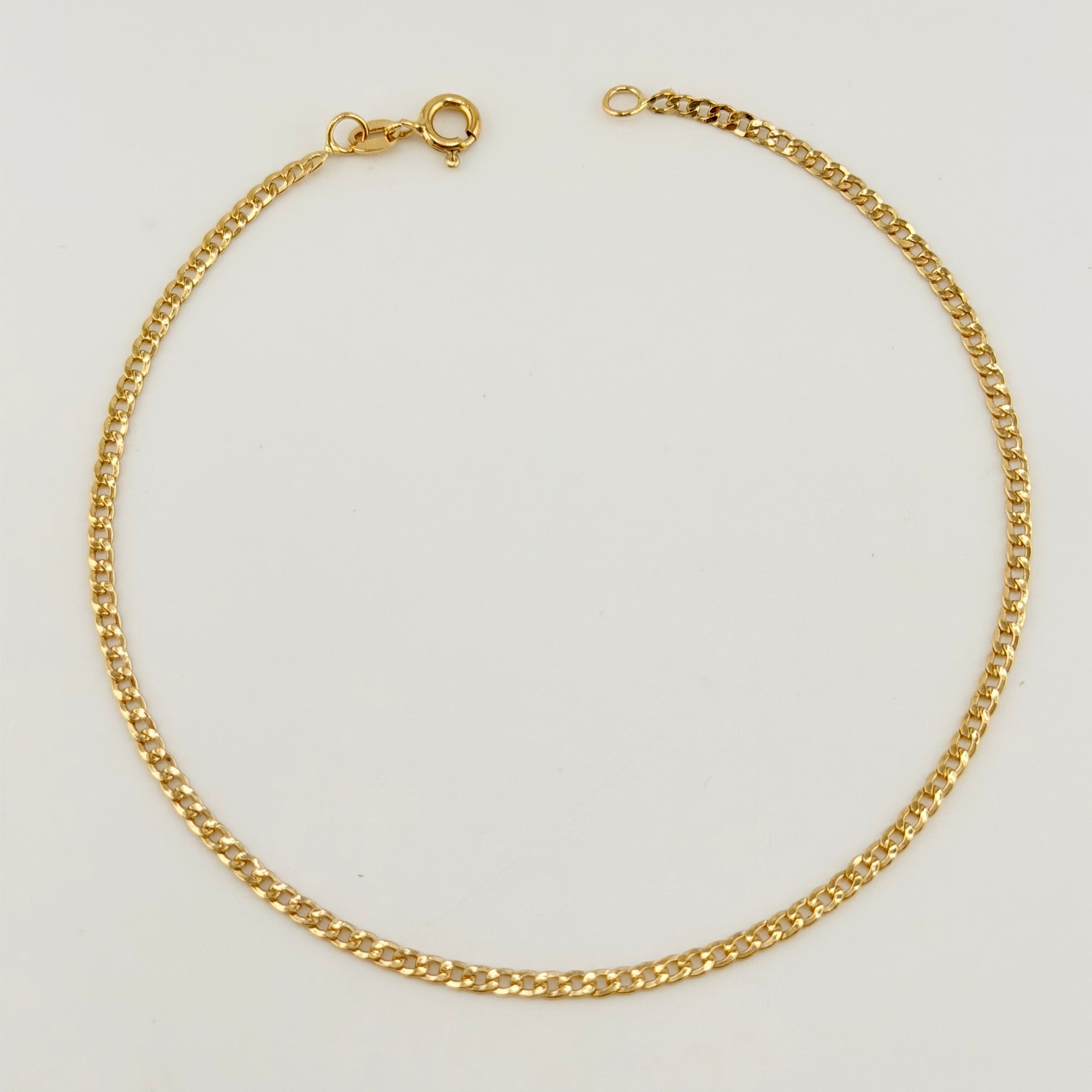Tobillera Cubana 1.95gr / 25cm / 2.3mm Oro Amarillo +1 18K ©