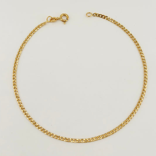 Tobillera Cubana 1.95gr / 25cm / 2.3mm Oro Amarillo +1 18K ©